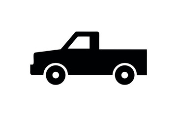 Fototapeta premium Simplified black truck icon with a minimalist design over a transparent background