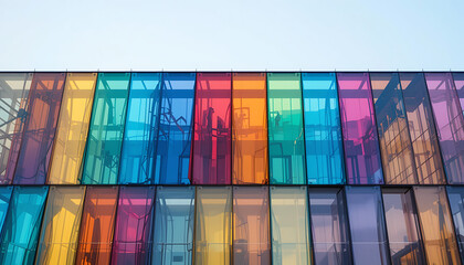 Colorful Geometric Glass Building Facade
