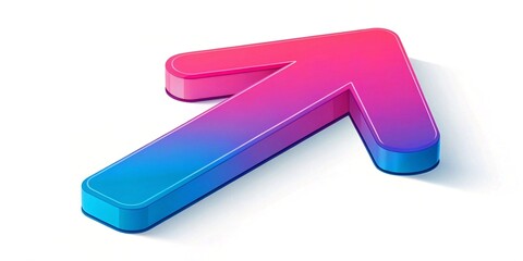 Pastel arrow pointing upward, 3D render, clean background, website icon