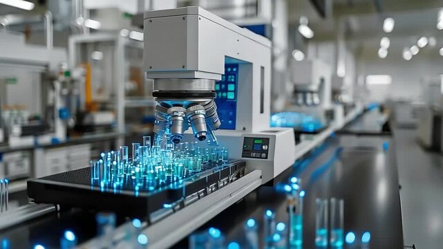 Modern laboratory technology automated testing footage