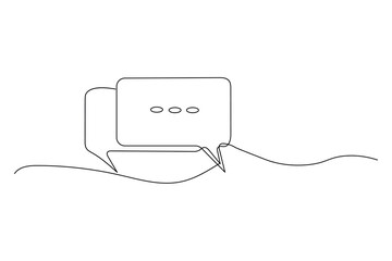 Obraz premium Speech Bubble Continuous one line drawing white background