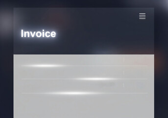 Abstract digital invoice document with glowing highlights, representing online billing, financial transactions, and modern e-commerce payment systems in a sleek, minimalist interface.