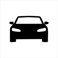 Obraz premium car icon in black and white. Simple and minimal design, perfect for transportation, automotive, or navigation concepts