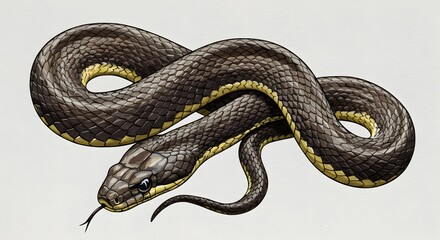 Obraz premium Detailed Digital Illustration of a Snake