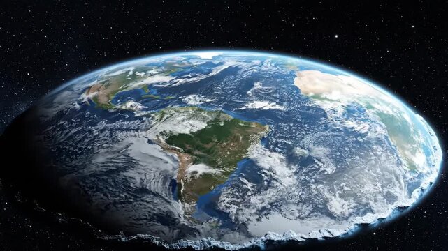 Flat earth map depicts a flat planet, suitable for digital design, conspiracy theory concept, educational purposes, and controversial topics.
