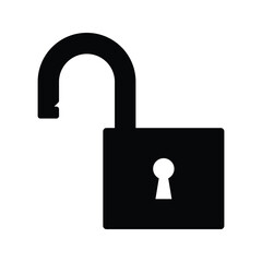 Unlocked Padlock Icon, Open Lock Symbol Vector for Access and Login Design
