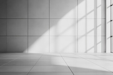 Obraz premium Bright shadows in a minimalistic interior space