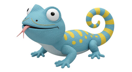 Isolated Cartoon Chameleon