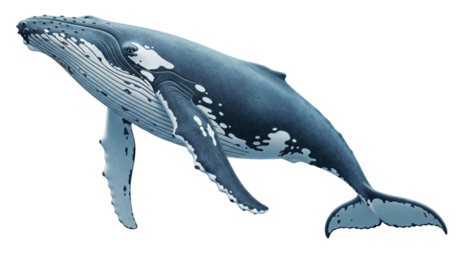 Isolated humpback whale