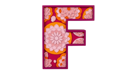 Isolated Floral Letter F