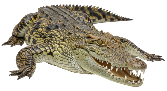 Isolated Crocodile with Open Mouth