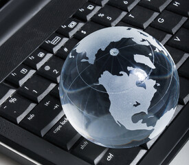Globe on keyboard