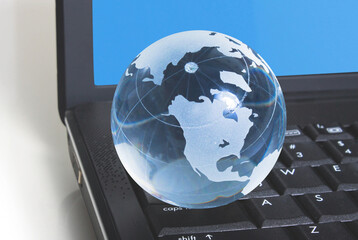 Globe on keyboard