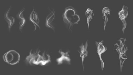 Abstract Smoke Swirls Collection – Transparent Atmospheric Trails & Overlay Elements