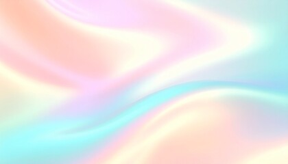 Obraz premium Abstract Holographic Pastel Gradient Background with Soft Fluid Waves