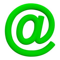 3d vector email symbol green color on isolated background. Stock vector illustration on isolated background