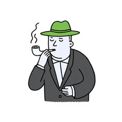 A man smoking a cigarette