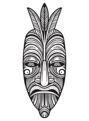 Obraz premium Detailed sketchy vector ethnic tribal mask illustration