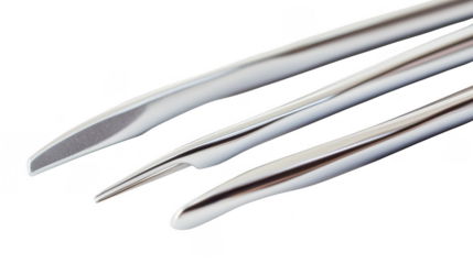 Three types of surgical instruments showcase their different shapes and functions for precise medical use
