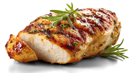 Grilled chicken breast isolated on white background