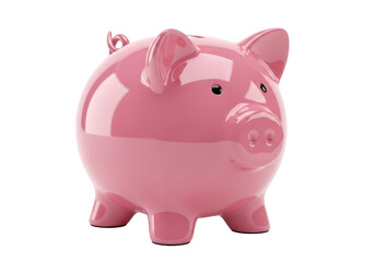 Pink Piggy Bank with Falling Coins for Financial Concepts