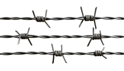 Barbed wire isolate on transparency background