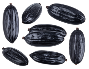 set of black olives isolated on white