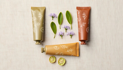 Spa still life with candles and flowers isolated on white background