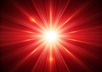 Radiant red starburst exploding with intense light and energy