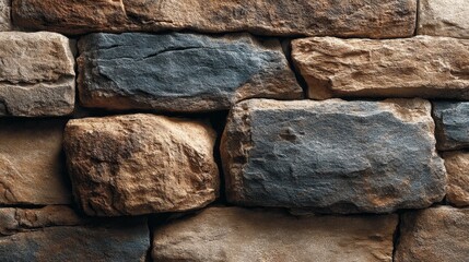 A seamless stone wall with irregular earthy-toned rocks