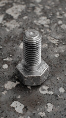 Single Silver Bolt on Weathered Textured Surface