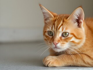 Adorable Orange Cat with Fluffy, Soft Fur – Sweet and Charming Feline Portrait (AI Generated)