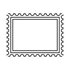 Simple black outline of a rectangular postage stamp