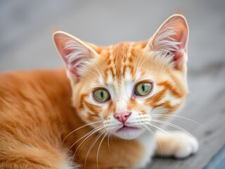 Adorable Orange Cat with Fluffy, Soft Fur – Sweet and Charming Feline Portrait (AI Generated)