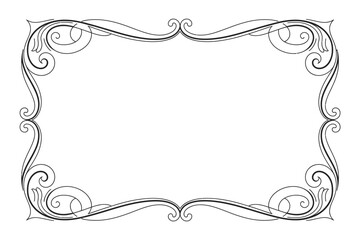 Elegant black and white ornate decorative border design