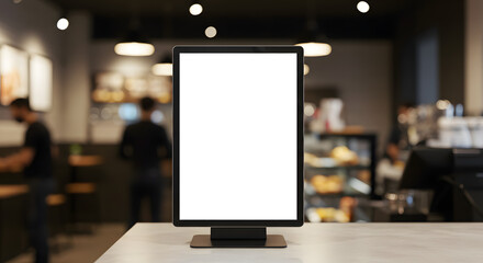 Blank Digital Tablet Mockup in Cafe