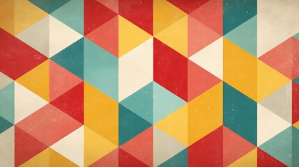 A Vibrant Abstract Geometric Pattern of Interlocking Triangles