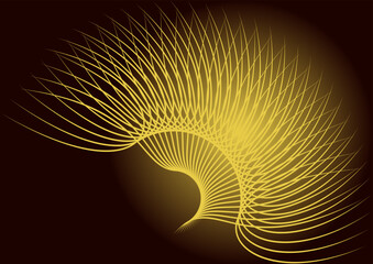 Abstract dark and golden background with a geometry of lines