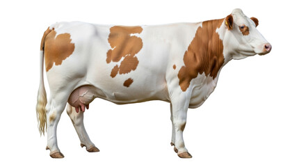 Isolated Red Holstein Cow Standing