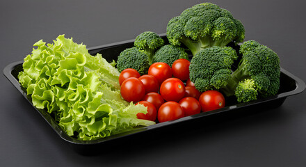 Fresh Vegetables: Broccoli, Lettuce, and Cherry Tomatoes