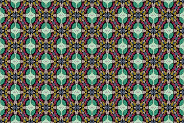 Seamless Textile Visual Geometric Art Fashion Endless Tile Wallpaper Graphic Texture Cloth Digital Symmetric Decoration Perspective Interior Design Shape Fabric Luxury Background Template Pattern.