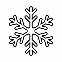 Simple black outline snowflake icon