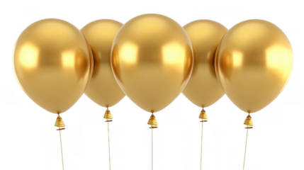 Balloons in a rich golden hue are arranged together, adding a touch of elegance to any celebration or event