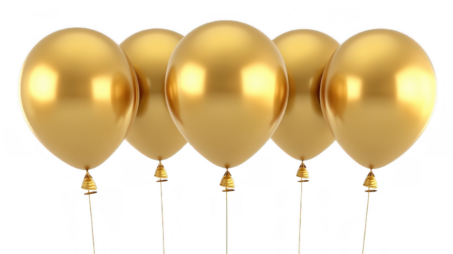Balloons in a rich golden hue are arranged together, adding a touch of elegance to any celebration or event
