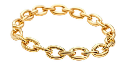 Obraz premium This gold chain bracelet showcases a classic design with interlocking links that highlight its elegance and style