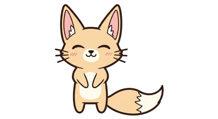 Isolated Cute Fennec Fox Cartoon