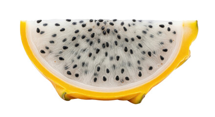 Isolated Slice of yellow dragon fruit