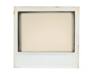 Vintage Polaroid photo of an empty, blank Polaroid frame, png, transparent