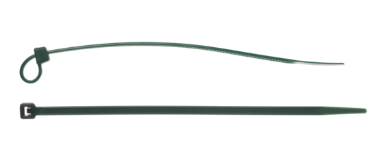 Flexible self locking plastic zip tie, strap isolated on white background, clipping	