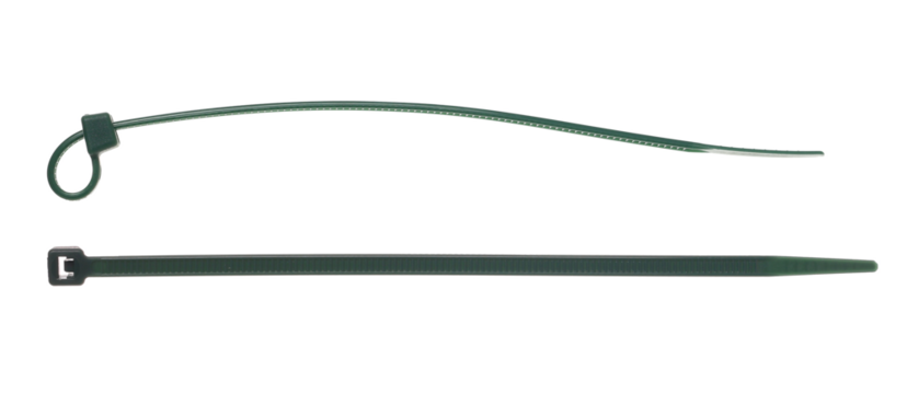 Flexible self locking plastic zip tie, strap isolated on white background, clipping	